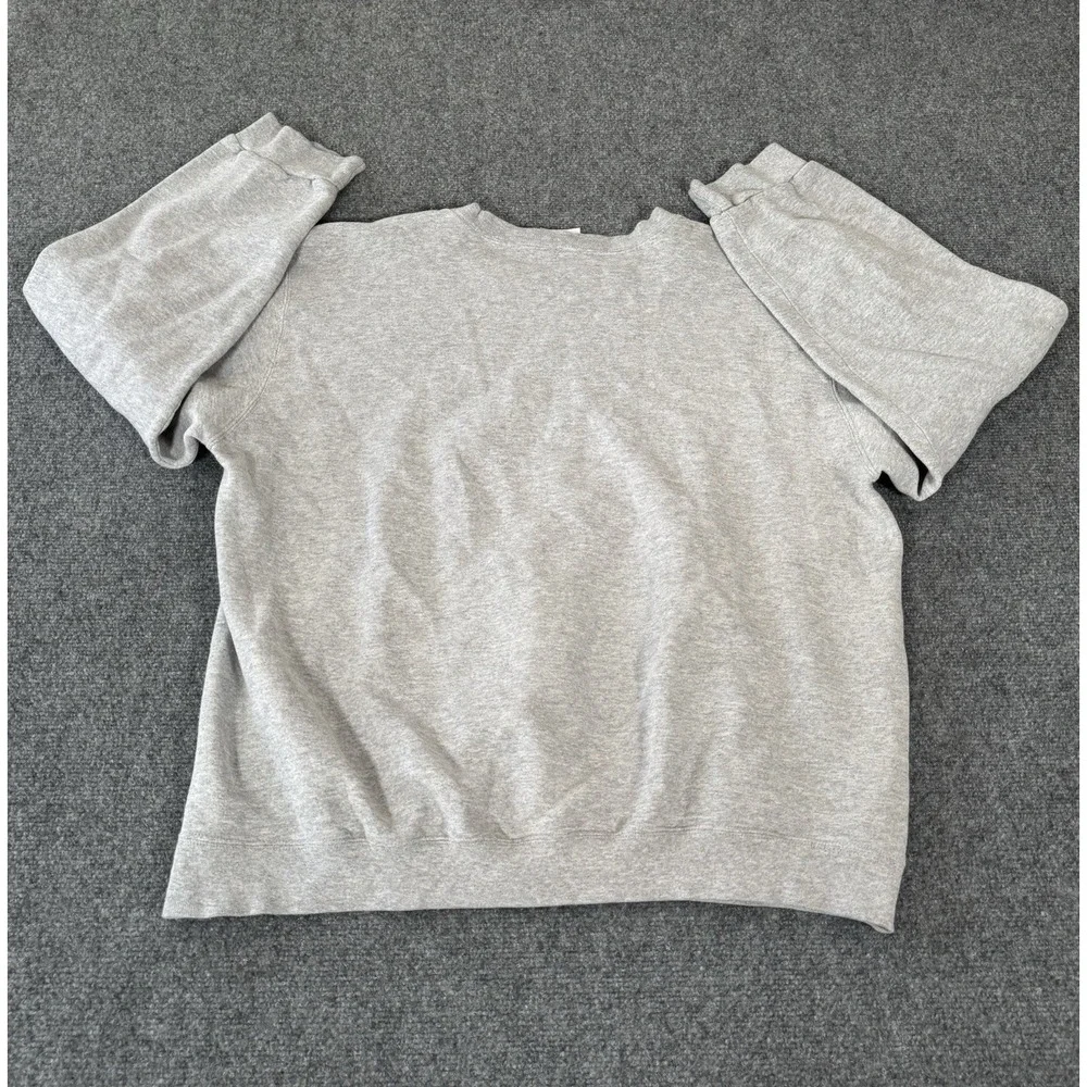 Vintage 90s Nike Swoosh Sweatshirt Mens L Gray Embroidered Logo Crew White Label